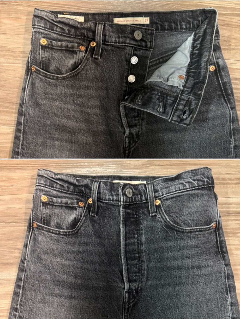 Levi’s Premium Ribcage Straight Ankle Jeans 27 Feelin Cagey $98 - Picture 3 of 9